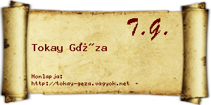 Tokay Géza névjegykártya